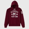 OVO McMaster University burgundy hoodie featuring premium cotton blend and sleek university-inspired streetwear design