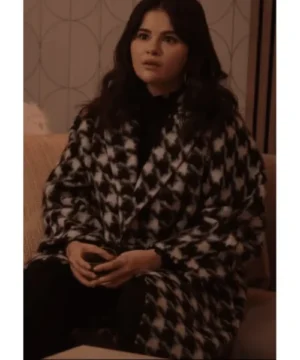 Inspired by Selena Gomez OMITB S03 houndstooth coat classic winter statement coat