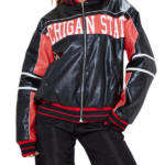 Petite Oversized Graphic Baseball Bomber Jacket