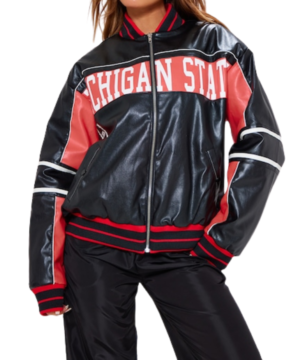 Petite Oversized Graphic Baseball Bomber Jacket women’s sporty varsity style streetwear outerwear