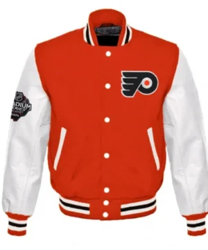 Flyers Stadium Series NHL jacket with bold orange and black team colors and modern insulated fit