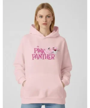 Pink Panther printed hoodie featuring bold graphic design and casual streetwear style