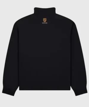 Porsche black racing track jacket with zip front closure and