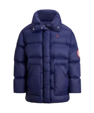 Team USA 2026 Winter Olympics blue down jacket with insulated fit, bold colors, and sports fan fashion appeal