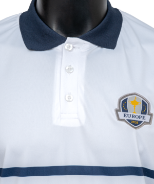 Tournament style Rory McIlroy 2025 Ryder Cup polo featuring clean collar and performance fit