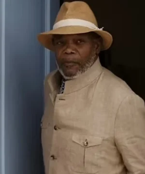 Argylle 2024 Samuel L. Jackson coat designed for a sharp silhouette, modern fit, and standout film fashion style