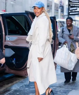 NYC Serena Williams coat, elegant high-fashion celebrity street style jacket