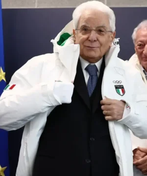 “Sergio Mattarella Milano Cortina 2026 winter Italian Olympic jacket, official-inspired fan outerwear.”