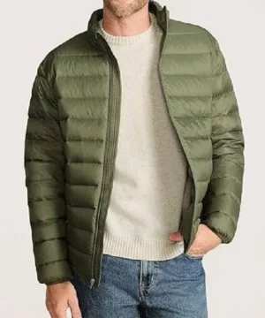 Harrison Ford puffer jacket from Shrinking S03 with quilted construction and modern casual winter style