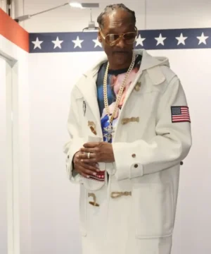 Snoop Dogg Milano Cortina Olympics 2026 toggle coat featuring a premium winter design inspired by Olympic style fashion