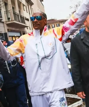 “Snoop Dogg Milano Cortina 2026 Olympics Torchbearers jacket, official limited edition fan outerwear for collectors.”
