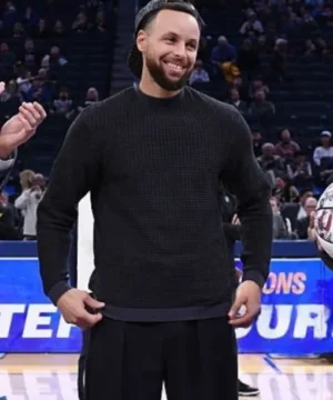 Spurs vs Warriors Stephen Curry sweatshirt with modern crewneck fit and iconic NBA team styling