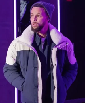 Stephen Curry Golden State Warriors vs Utah Jazz jacket, official NBA game day fan outerwear