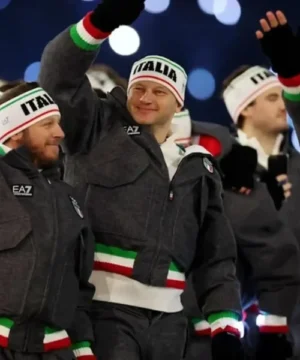 Team Italy jacket for Olympic Opening Ceremony showcasing insulated construction and official national graphics