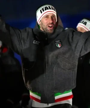 Team Italy Opening Ceremony jacket featuring official national colors and premium Winter Olympics outerwear