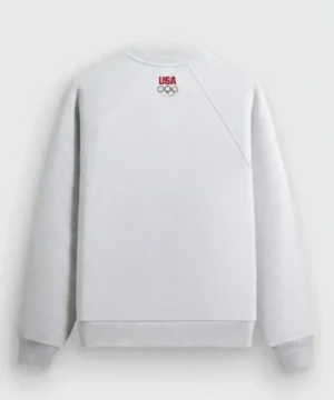 “USA Olympic-inspired crewneck sweatshirt with raglan sleeves and premium casual sportswear design.”