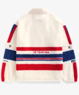 Unisex Team USA quarter zip sherpa jacket soft fleece cold weather casual wear