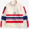 Team USA Quarter-Zip Sherpa Pullover warm fleece winter pullover patriotic athletic outerwear