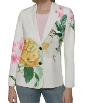 The Bold and the Beautiful S TV Katherine Kelly floral blazer, trendy celebrity TV fashion jacket