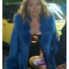 Becki Newton The Lincoln Lawyer S04 fur trim leather coat featuring sleek design and premium outerwear styling