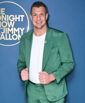 Rob Gronkowski blazer from The Tonight Show Starring Jimmy Fallon, stylish celebrity TV appearance jacket