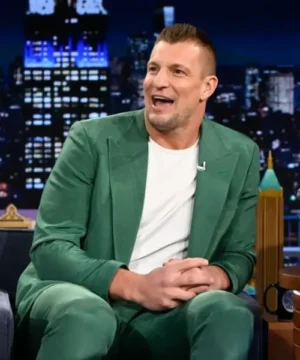 The Tonight Show Jimmy Fallon Rob Gronkowski blazer, trendy late-night talk show fashion