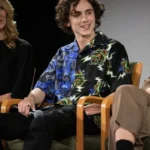 Timothée Chalamet Blue And Black Shirt