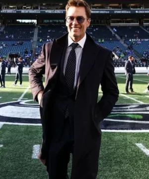 Tom Brady Rams vs Seahawks game coat, premium celebrity‑style sports event outerwear