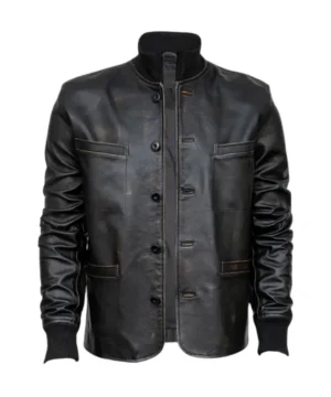 Celebrity‑style MobLand 2025 brown leather jacket worn by Tom Hardy showcasing classic silhouette and versatile finish
