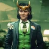 Tom Hiddleston Loki President suit featuring sharp tailoring and iconic TV-inspired formal style