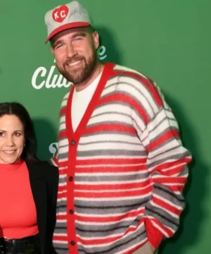 Travis Kelce inspired The New Heights Party cardigan designed with soft texture and sleek everyday outerwear