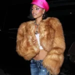 Tyla Paris Fashion Week Fur Cropped Jacket