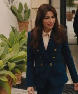 Valentina The White Lotus S02 blue blazer with sleek fit, premium fabric, and sophisticated resort wear appeal