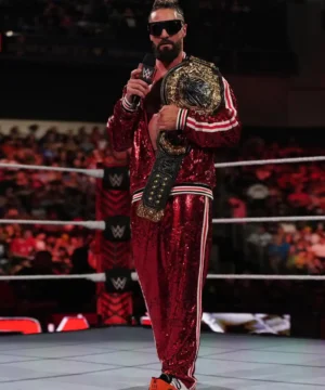 Seth Rollins sequential tracksuit from WWE SmackDown, stylish wrestling superstar outfit