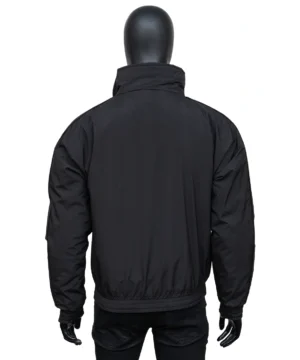 Streetwear inspired Willy Chavarria track jacket with zip front closure and ribbed cuffs