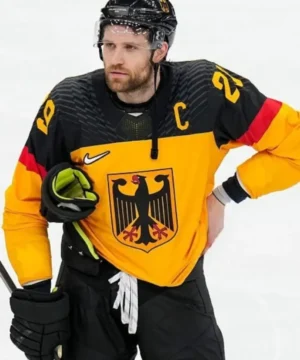 Team Germany Ice Hockey Jersey Winter Olympics 2026 official national team uniform black red and gold design