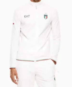 Winter Olympics 2026 Team Italy jacket featuring official Milano Cortina design with premium insulated fabric and Italian national colors