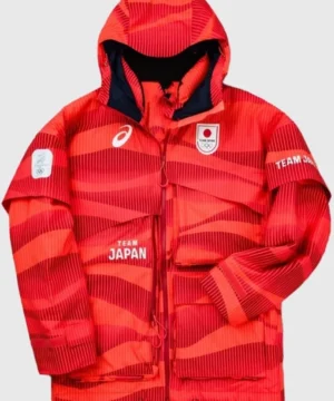 Team Japan Opening Ceremony jacket for Winter Olympics 2026 with bold colors, sleek silhouette, and sportswear appeal