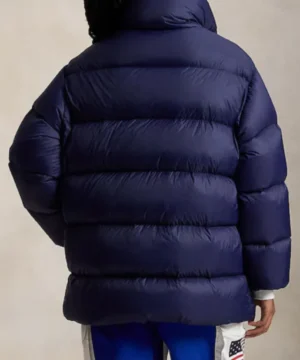 Official Winter Olympics 2026 Team USA puffer jacket showcasing warm, lightweight design and casual winter styling