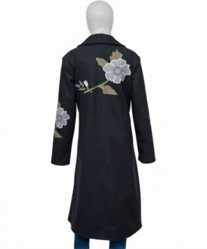 “Jenna Bush Hager floral embroidered coat from The Today Show, elegant celebrity-inspired outerwear.”