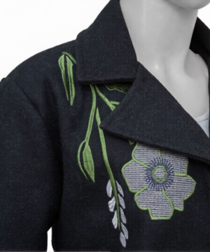 “Floral embroidered coat worn by Jenna Bush Hager on The Today Show, premium designer-style outerwear.”