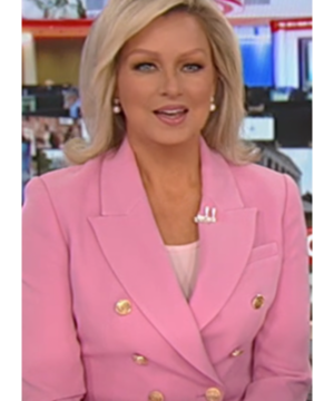 America’s Newsroom 2026 Sandra Smith Pink Blazer women’s TV show inspired tailored jacket