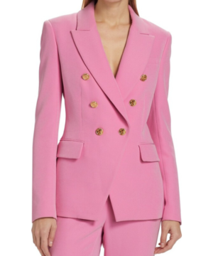 Sandra Smith pink blazer from America’s Newsroom 2026 elegant women’s formal outerwear