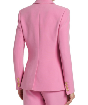 America’s Newsroom 2026 pink blazer worn by Sandra Smith sophisticated office wear