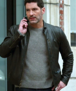 CIA S01 Colin Glass Leather Jacket men’s TV series inspired black leather outerwear