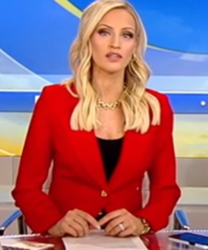 Carley Shimkus Fox and Friends 2026 Red Blazer – Elegant TV Host Inspired Women’s Red Blazer