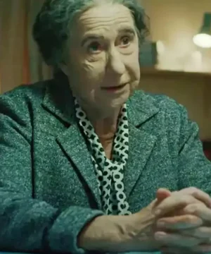 Helen Mirren Golda Meir coat featuring a classic vintage silhouette and historical film-inspired style