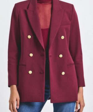 Ana Navarro burgundy blazer from The View 2026 elegant women’s formal fashion outerwear