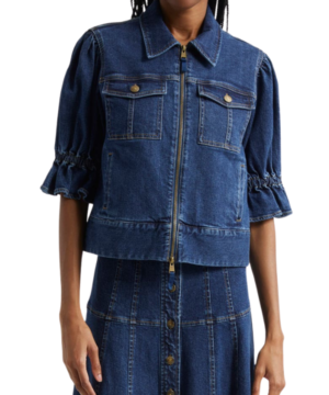 Joy Behar puff sleeve denim jacket from The View 2026 trendy women’s street style jacket