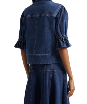 Women’s The View 2026 Joy Behar denim jacket stylish puff sleeve casual coat